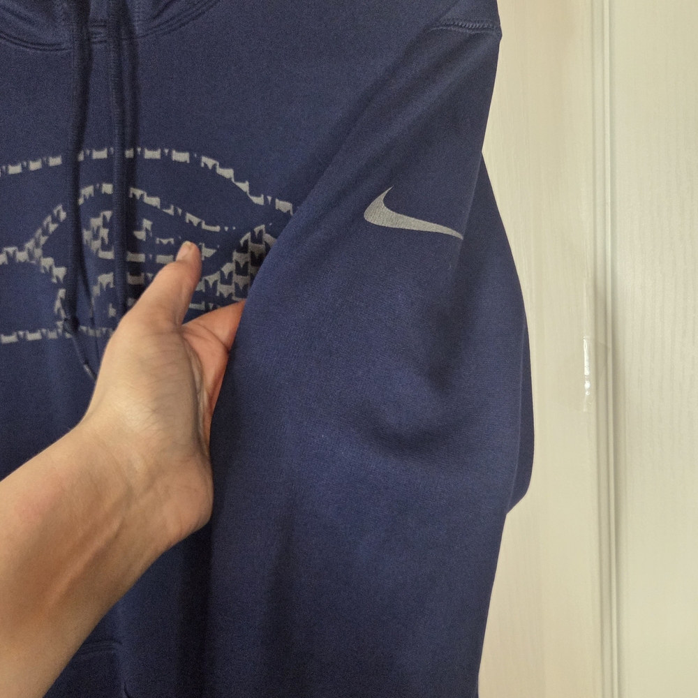 Seattle Seahawks Nike Therma Fit Pullover Hoodie Sweatshirt Mens S Blue Fleece - Picture 4 of 13